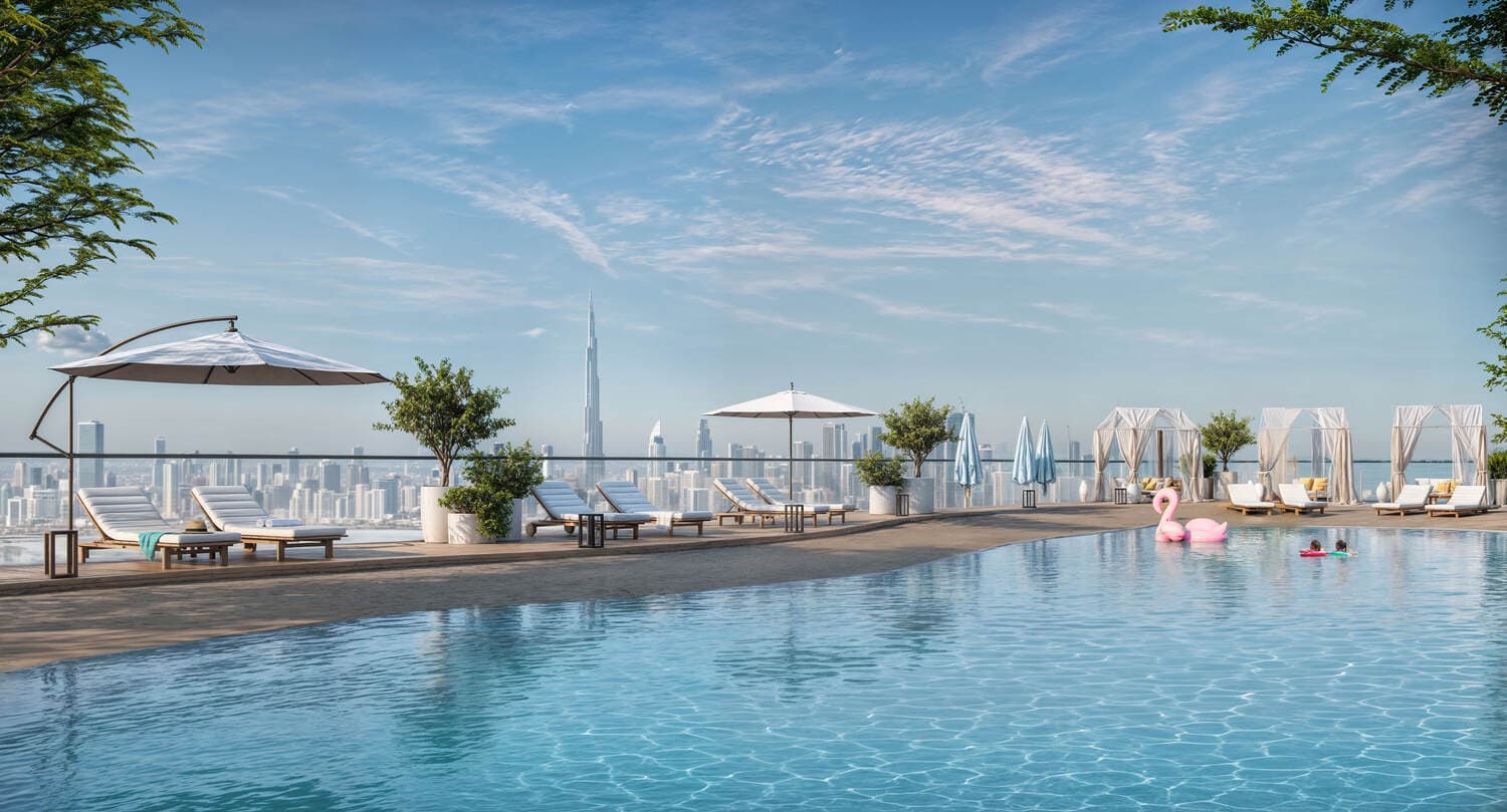 Ashley Hills amenity Swimming Pools - Arjan, Dubai - by TownX