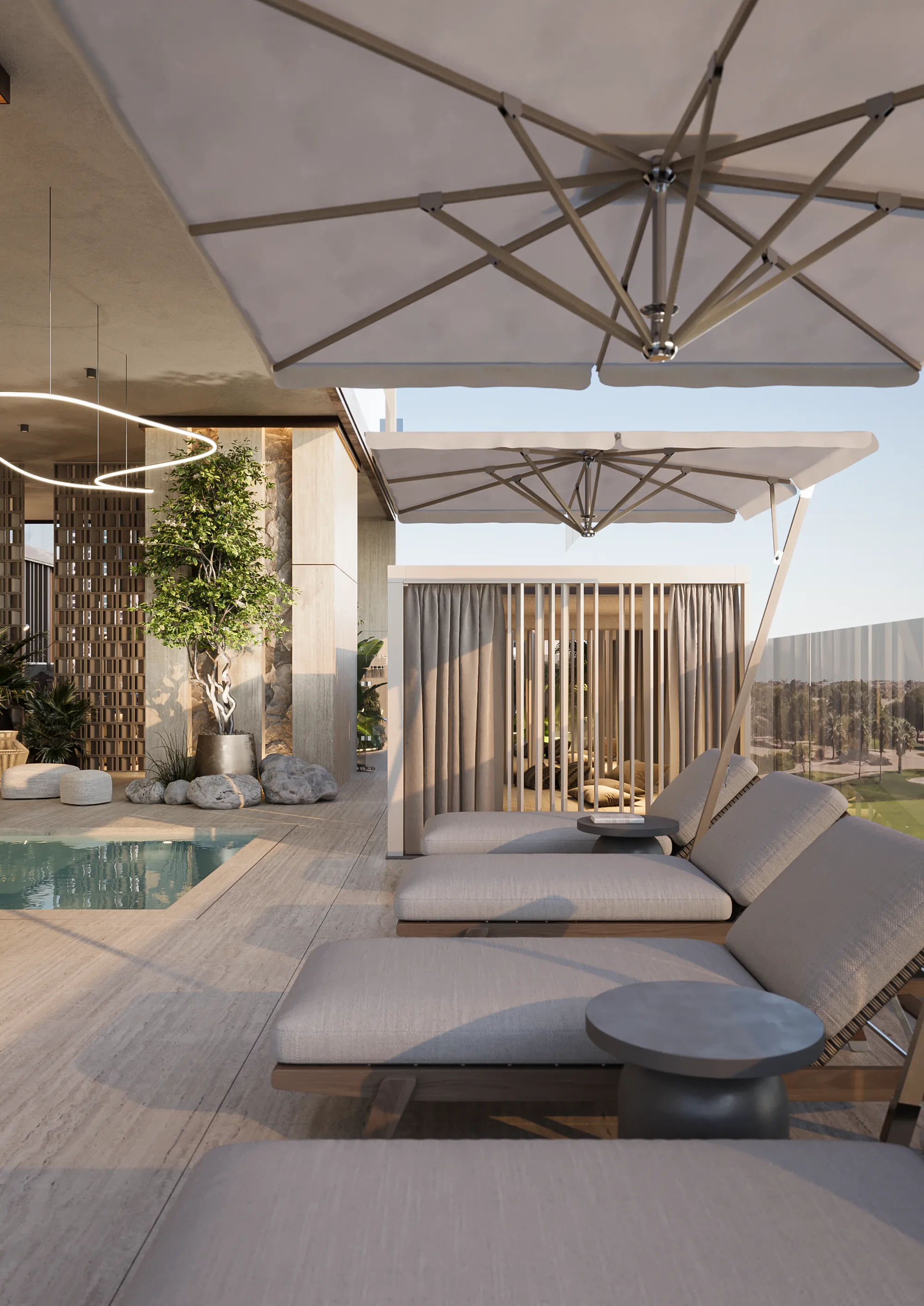 Ashwood Residences amenity Sun Loungers with Deck - JVT (Jumeirah Village Triangle), Dubai - by Skyland Properties