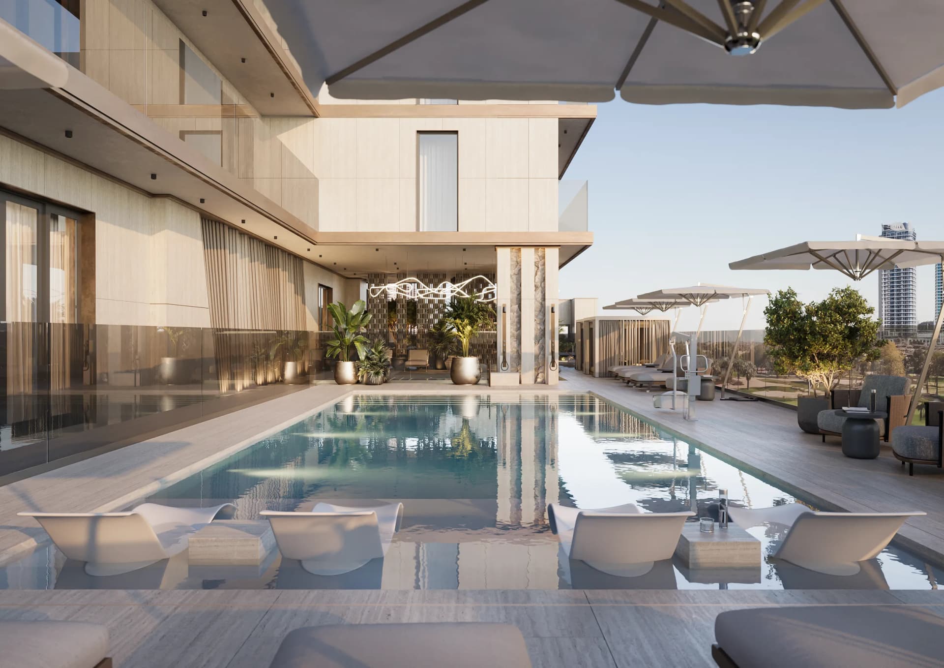 Ashwood Residences amenity Temperature-controlled Swimming Pool in JVT (Jumeirah Village Triangle), Dubai, by Skyland Properties