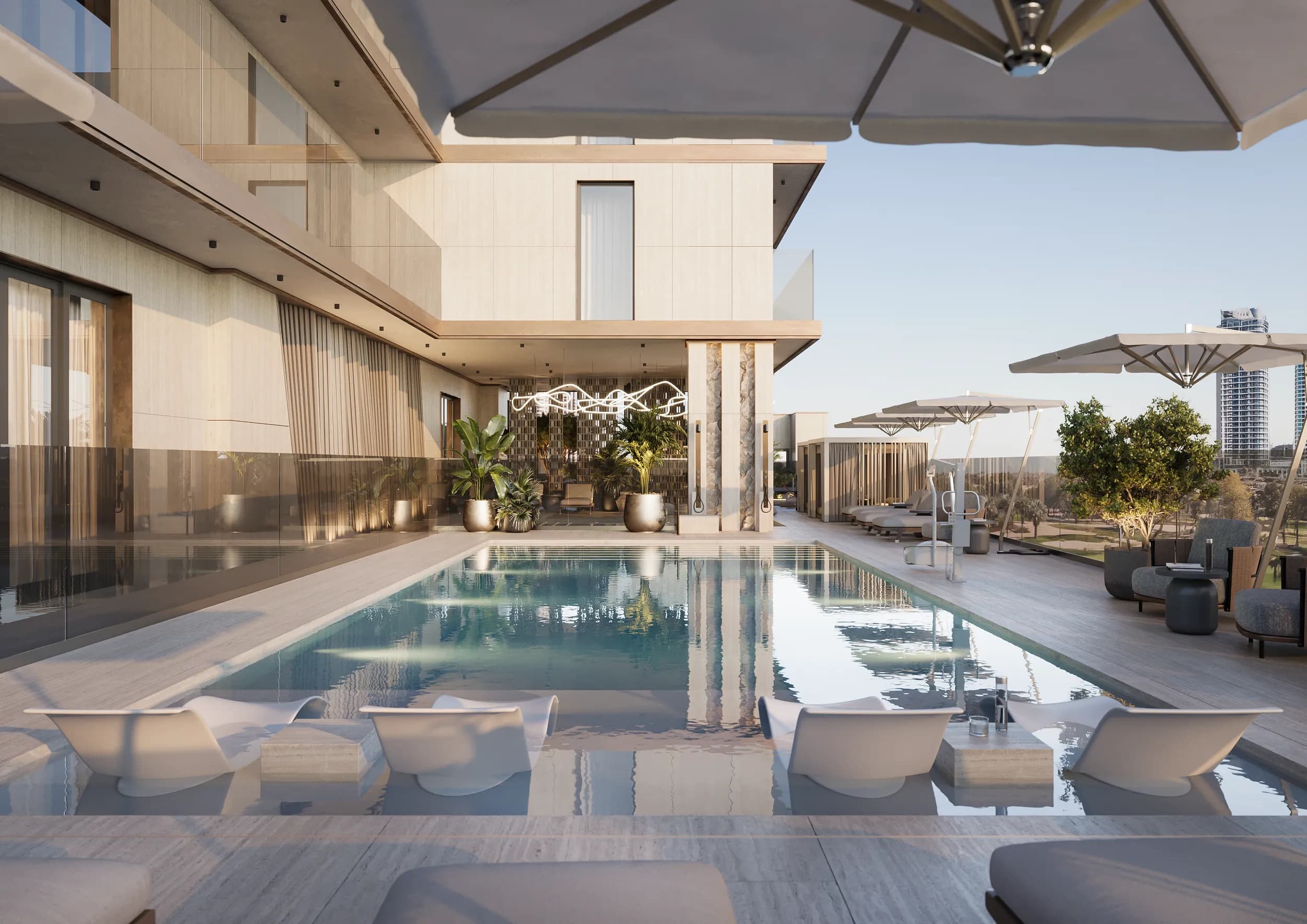 Ashwood Residences amenity Temperature-controlled Swimming Pool - JVT (Jumeirah Village Triangle), Dubai - by Skyland Properties