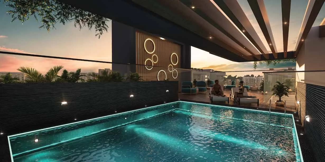 Aum 99 Residences amenity Kids' Swimming Pool & Lounge in Dubai Land Residence Complex, Dubai, by AG Properties