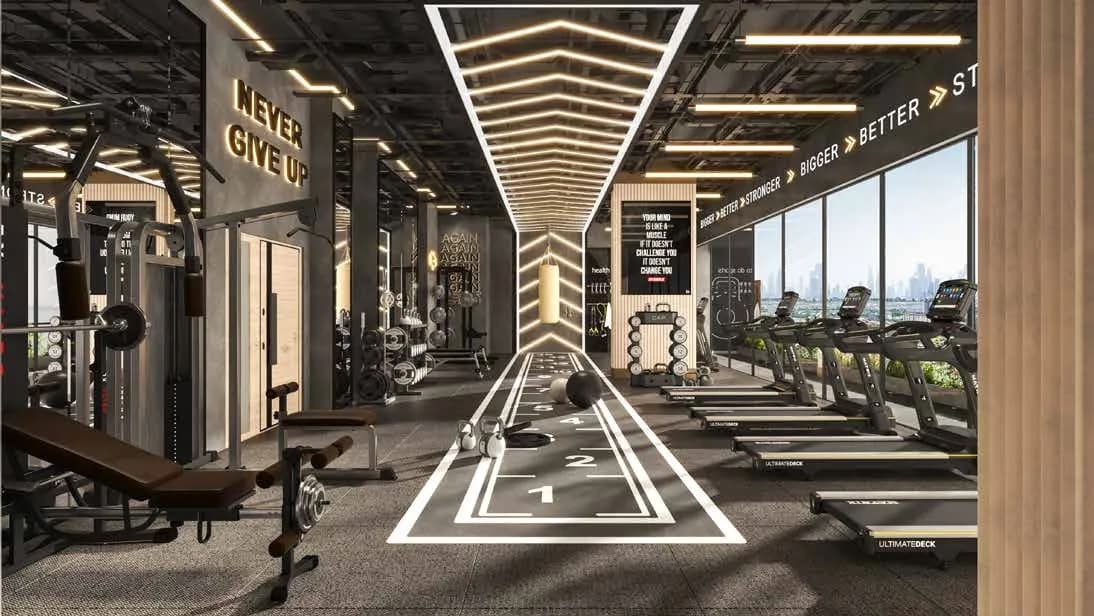 Aum 99 Residences amenity Rooftop Gym - Dubai Land Residence Complex, Dubai - by AG Properties