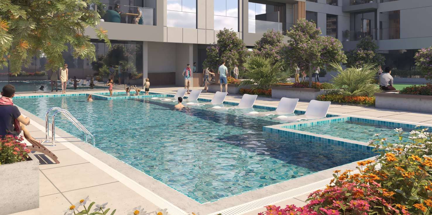 Aura Residences amenity Swimming Pool - JVC (Jumeirah Village Circle), Dubai - by Grovy Developers