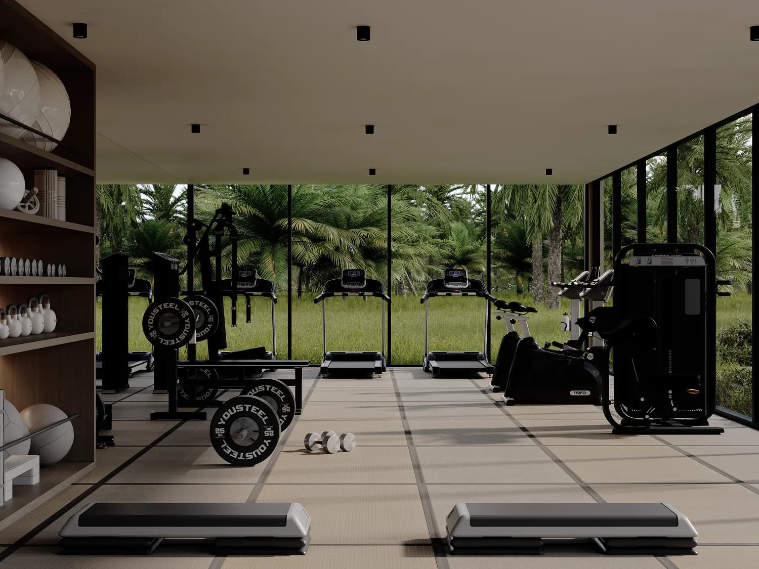 AURA Wellness Resort amenity Fully Equipped Gym - Bali, Dubai - by Samolet Property Group
