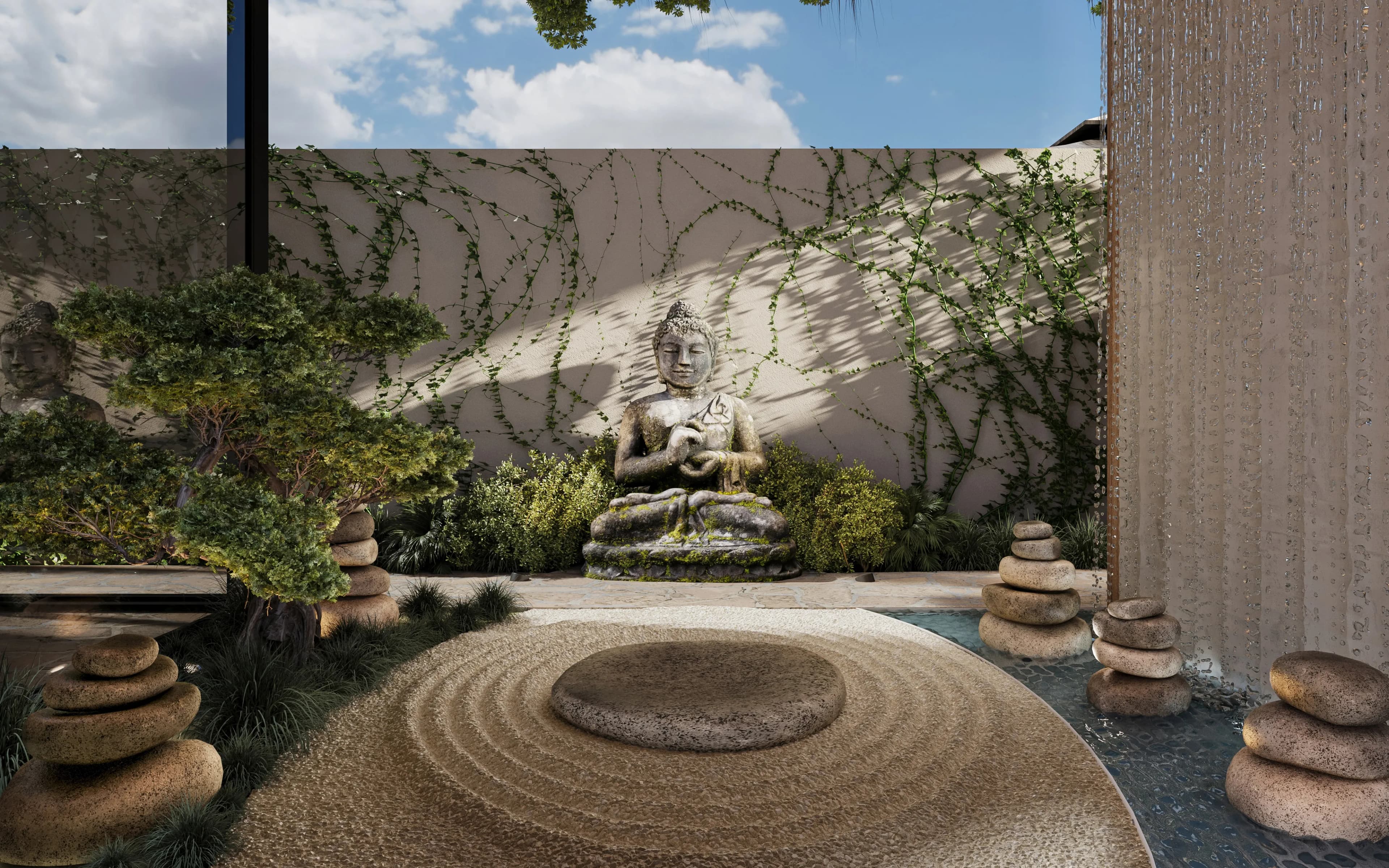AURA Wellness Resort amenity Zen Garden - Bali, Dubai - by Samolet Property Group