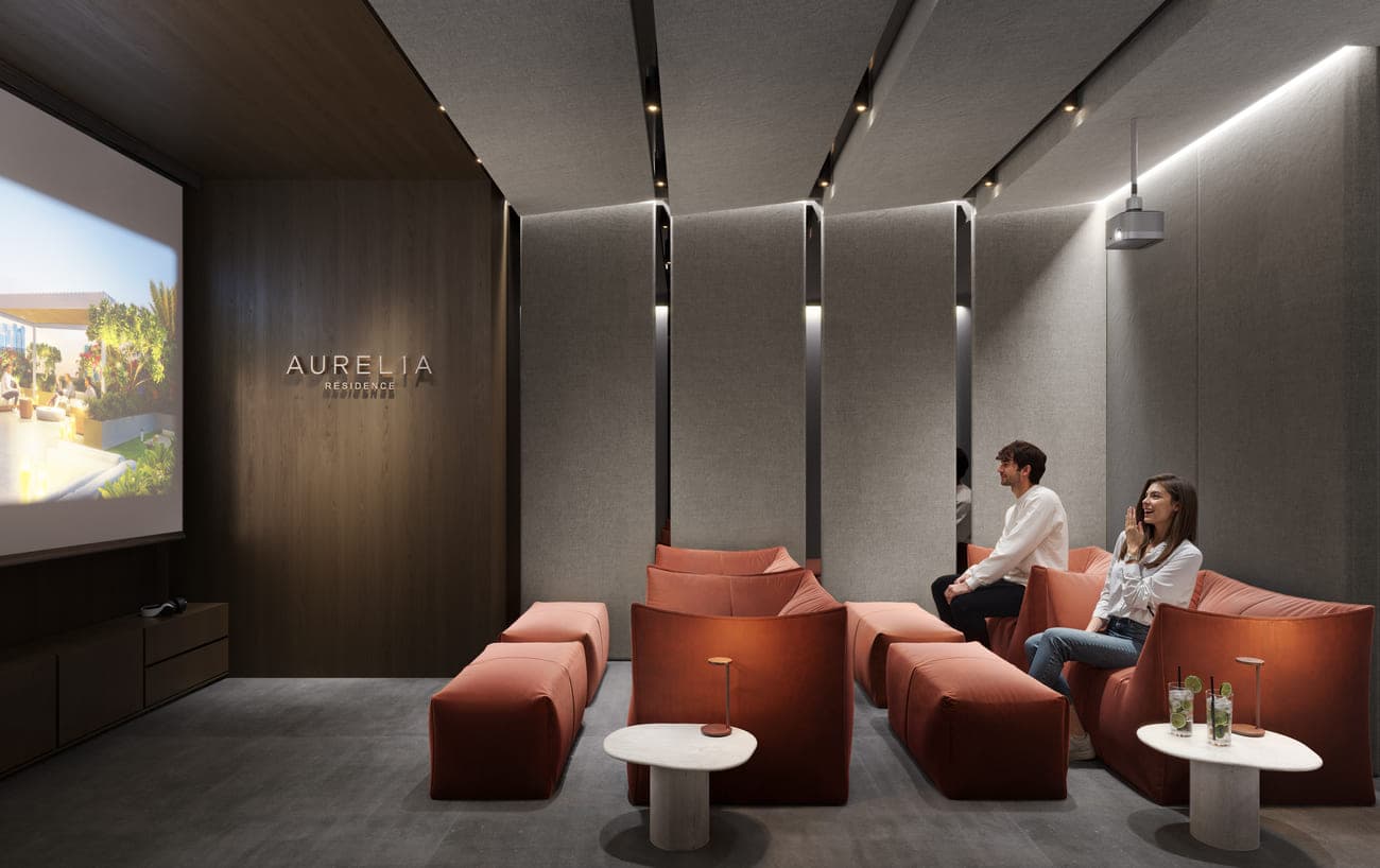AUREL1A Residence amenity Cinema - Dubai Sports City, Dubai - by Object 1