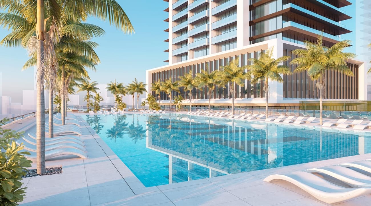 Auresta Tower amenity Swimming Pool in JVC (Jumeirah Village Circle), Dubai, by Tiger Group
