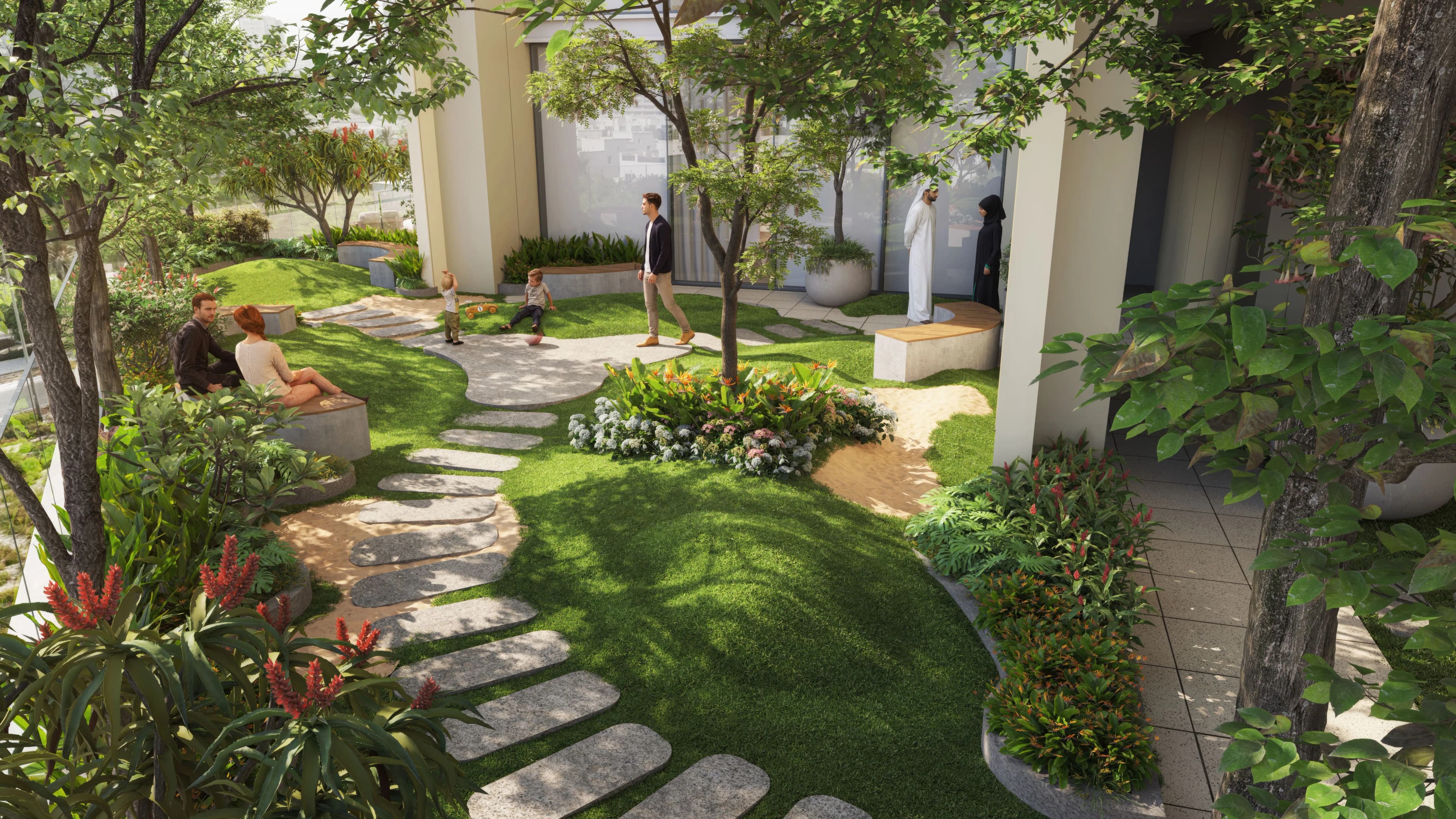 Avant Garde Residences 2 amenity Nature Walks - Jumeirah Village Circle, Dubai - by Skyline Builders