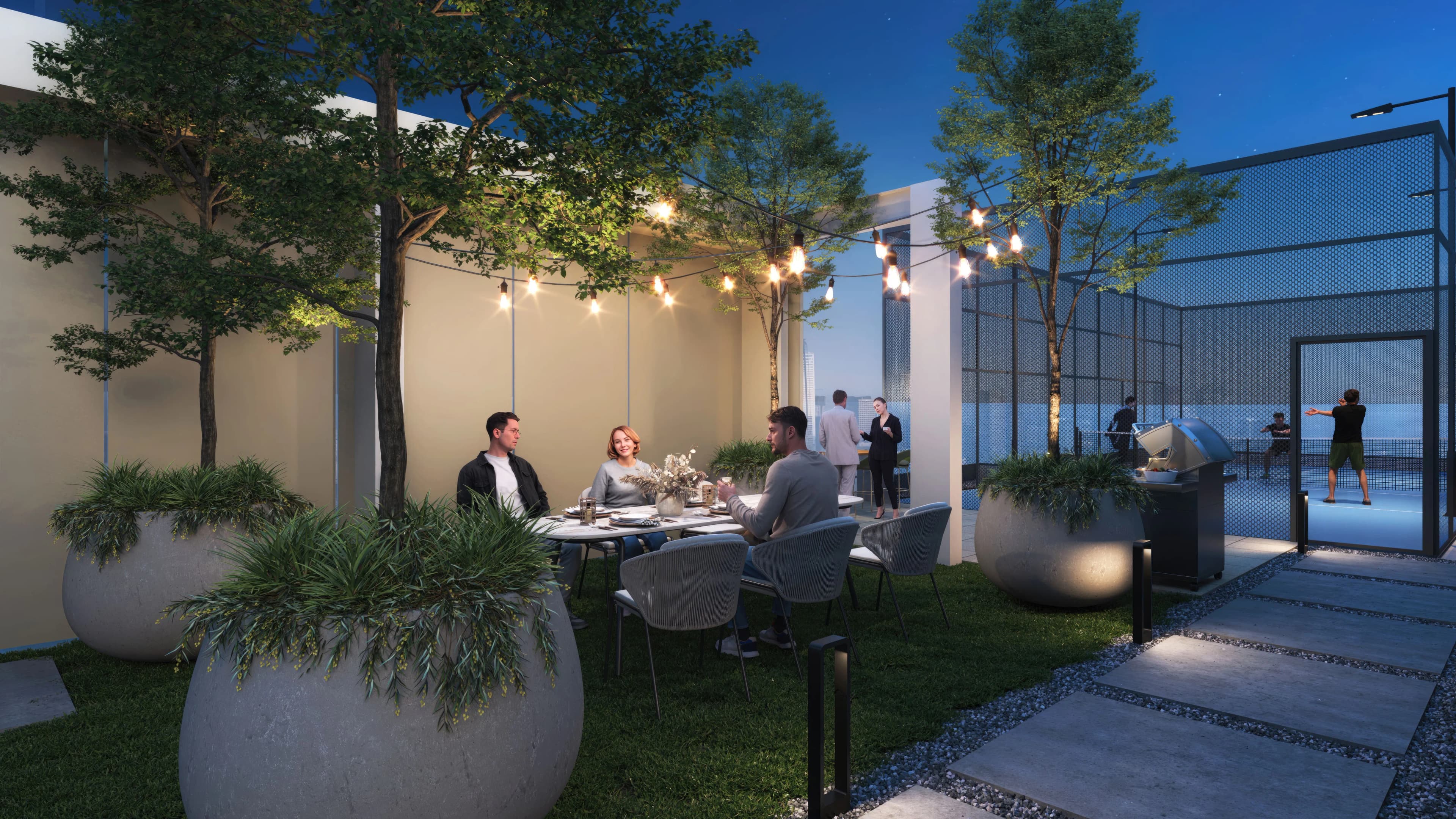 Avant Garde Residences 2 amenity Rooftop Turf Deck - Jumeirah Village Circle, Dubai - by Skyline Builders