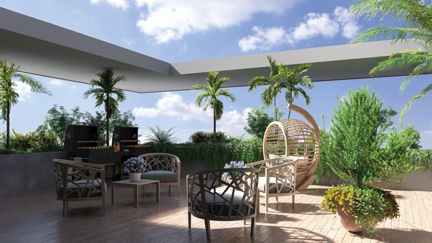 Avelon Boulevard amenity Rooftop Bbq Corner - Arjan, Dubai - by Avelon Developments