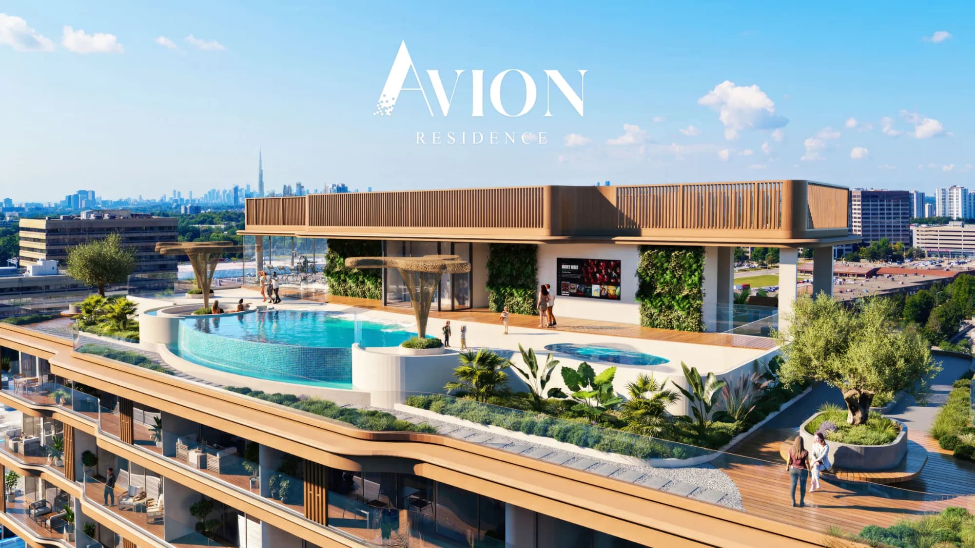 Avion Residence amenity Rooftop Beach & Infinity Pool - Madinat Al Mataar, Dubai - by Sky View Development L.L.C