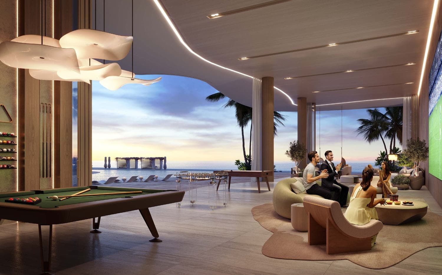 AYA Beachfront Residences amenity Sports Lounge - Al Rawdah, Dubai - by Deyaar