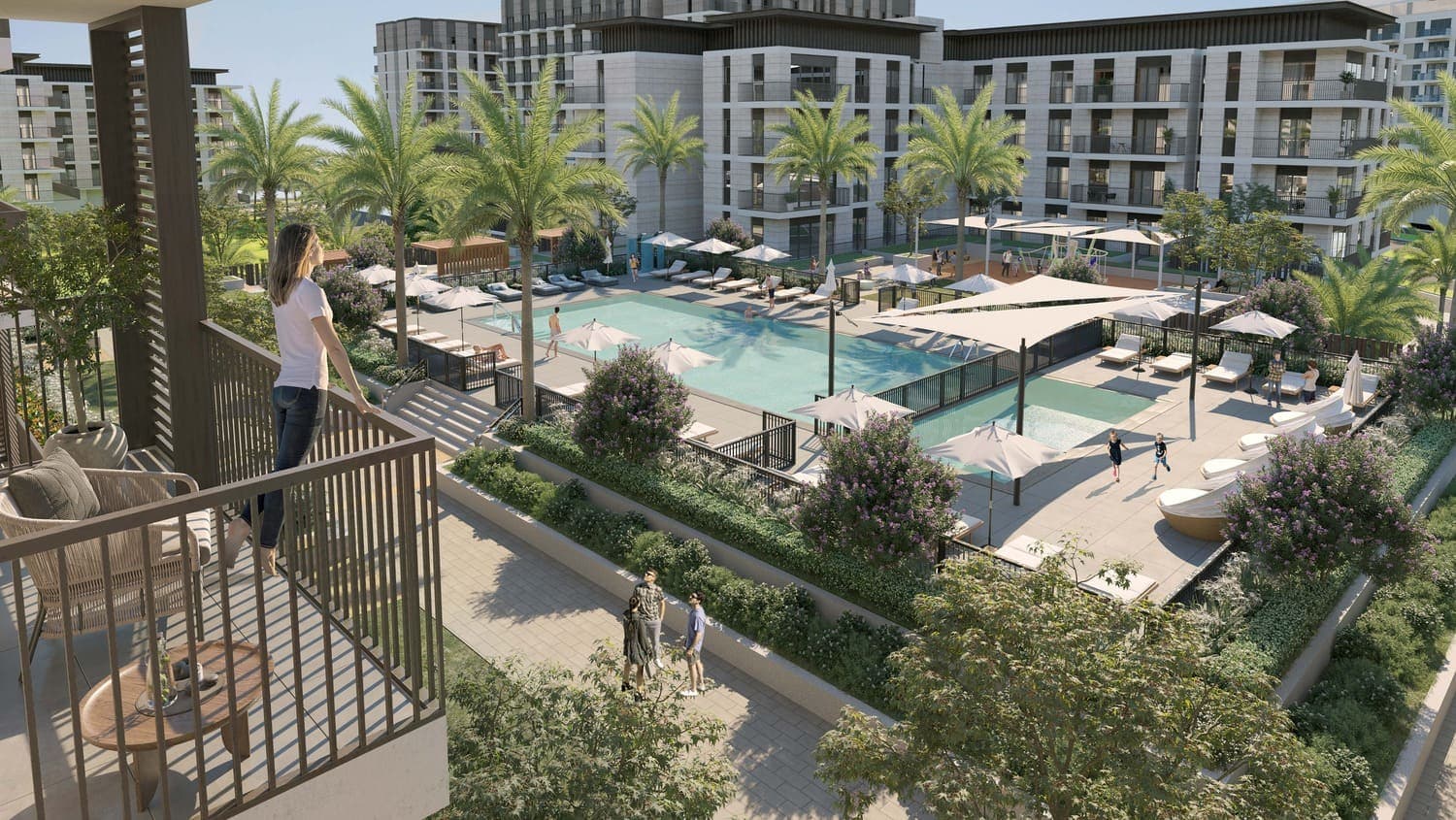 Aysha Residences 1 and 2 amenity Swimming Pool - Maryam Island, Dubai - by Eagle Hills