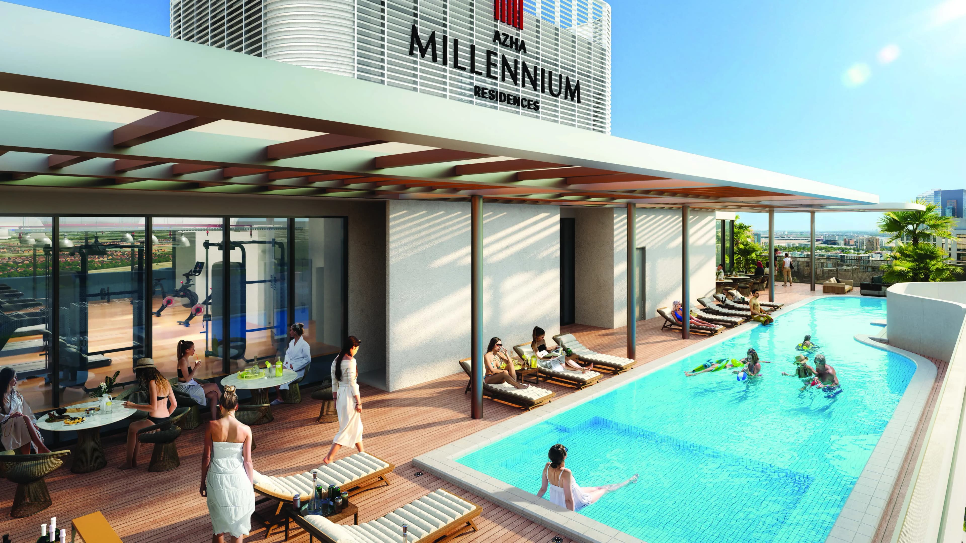 Azha Millennium Residences amenity Swimming Pool - Al Barsha South 5, Dubai - by Azha Development