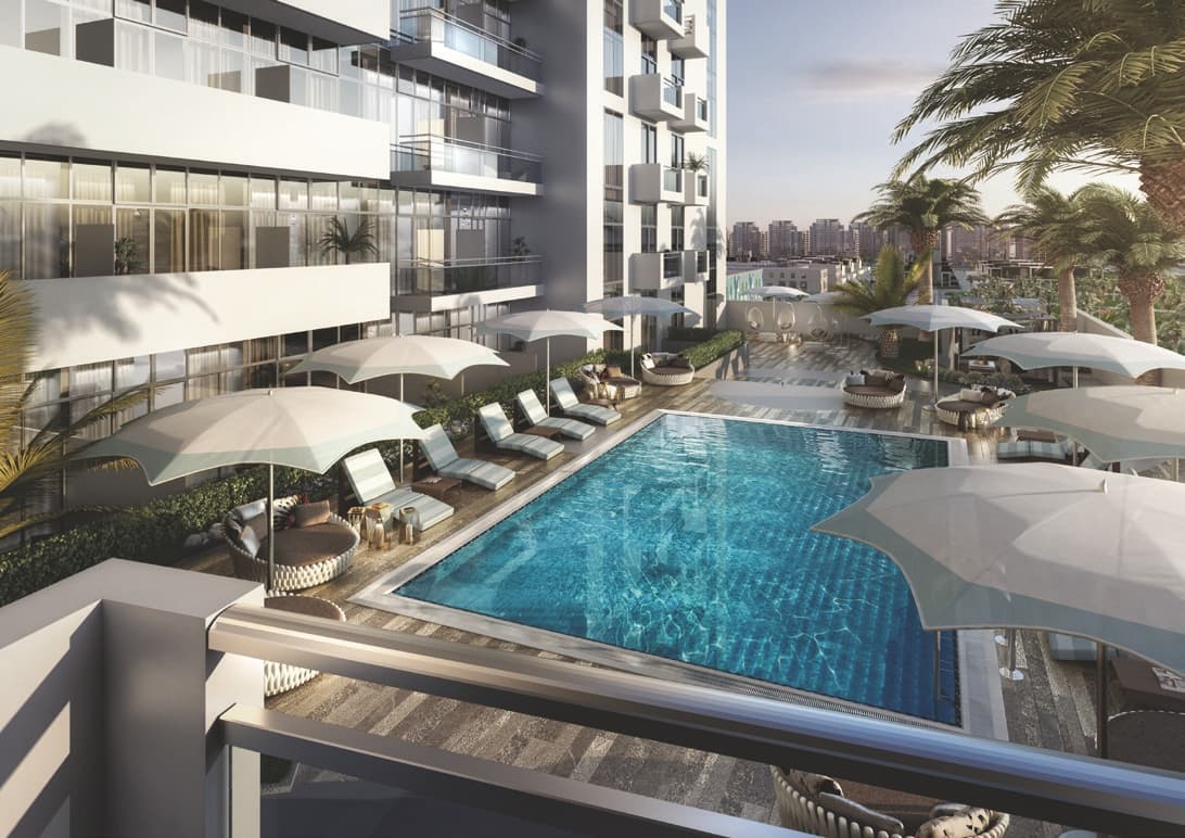Azizi Aura amenity Swimming Pool - Jebel Ali Freezone Extension, Dubai - by Azizi