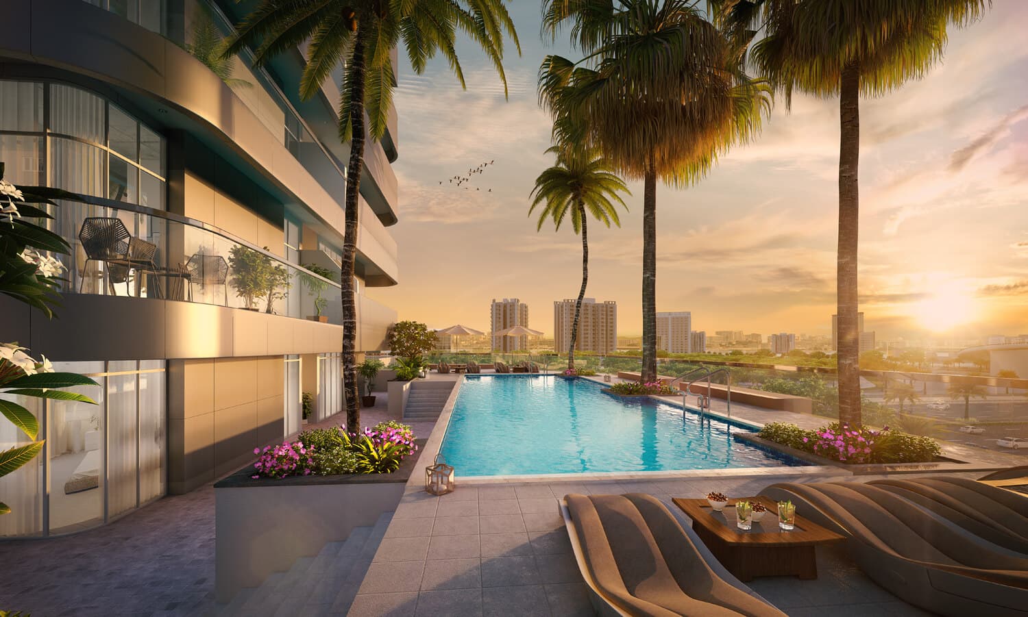 Azizi Grand amenity Swimming Pool in Dubai Sports City, Dubai