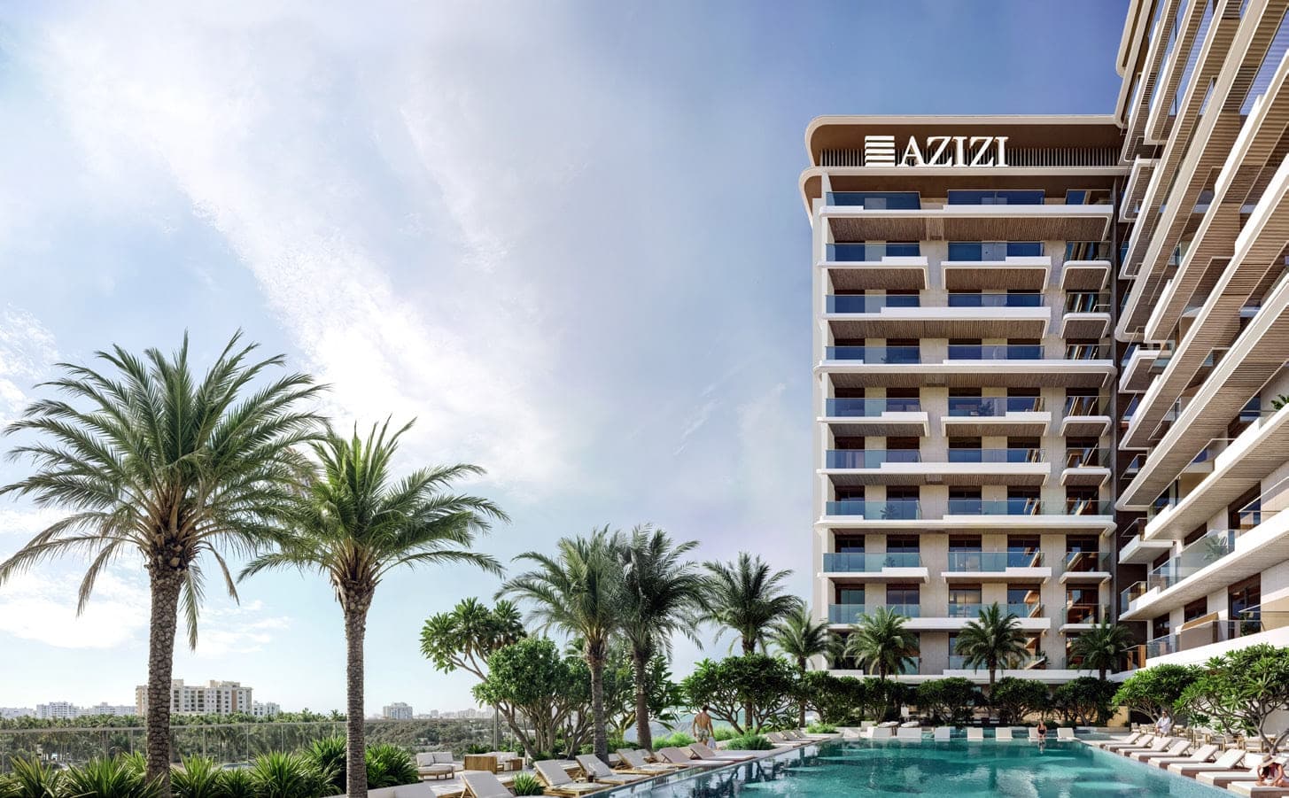 Azizi Noura amenity Swimming Pool - Jebel Ali Freezone Extension, Dubai - by Azizi