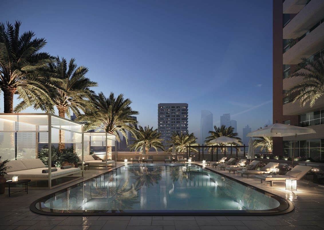 Azizi Samia amenity Swimming Pool in Jebel Ali Village, Dubai