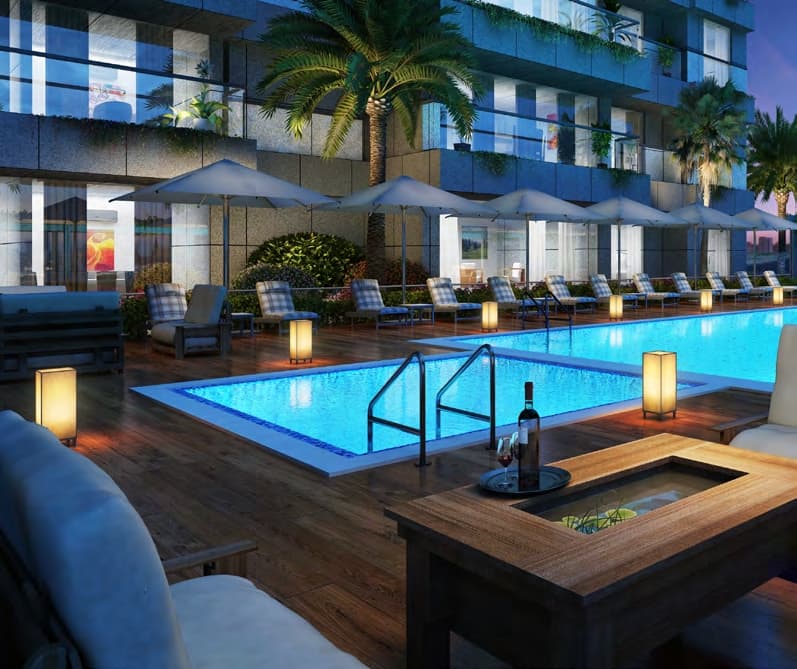 Azizi Star amenity Outdoor Swimming Pool - Jebel Ali Village, Dubai - by Azizi