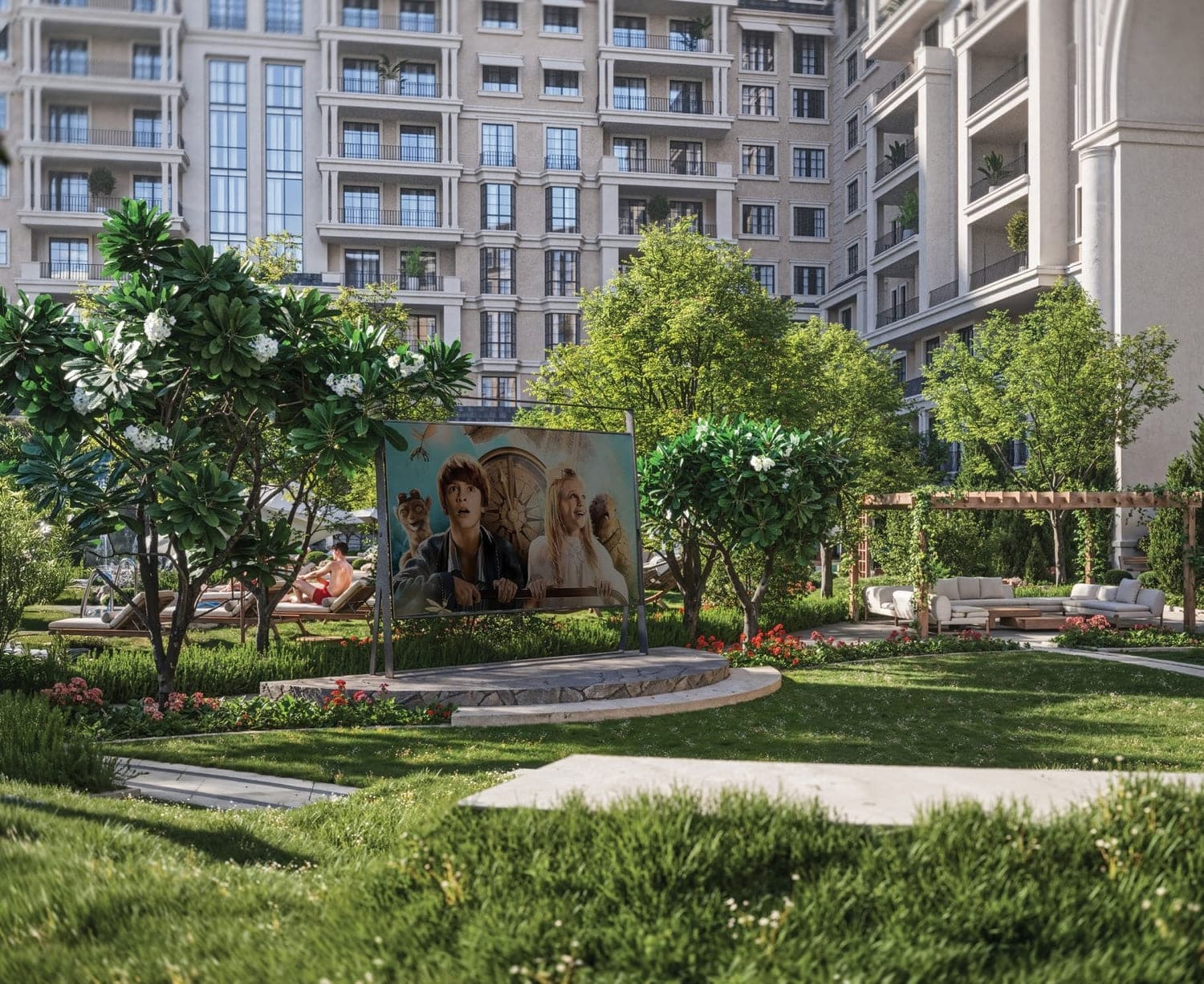 Bab Al Qasr Garden Residence 66 amenity Amphitheater Lawn - Masdar City, Dubai - by Burtville Developments