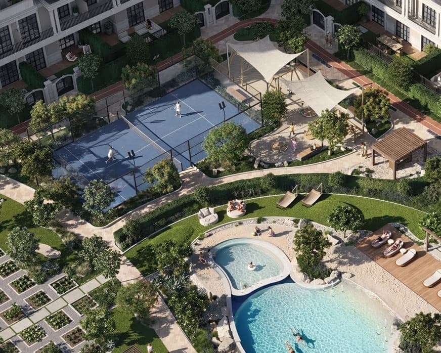 Bab Al Qasr Garden Residence 66 amenity Paddle Court - Masdar City, Dubai - by Burtville Developments