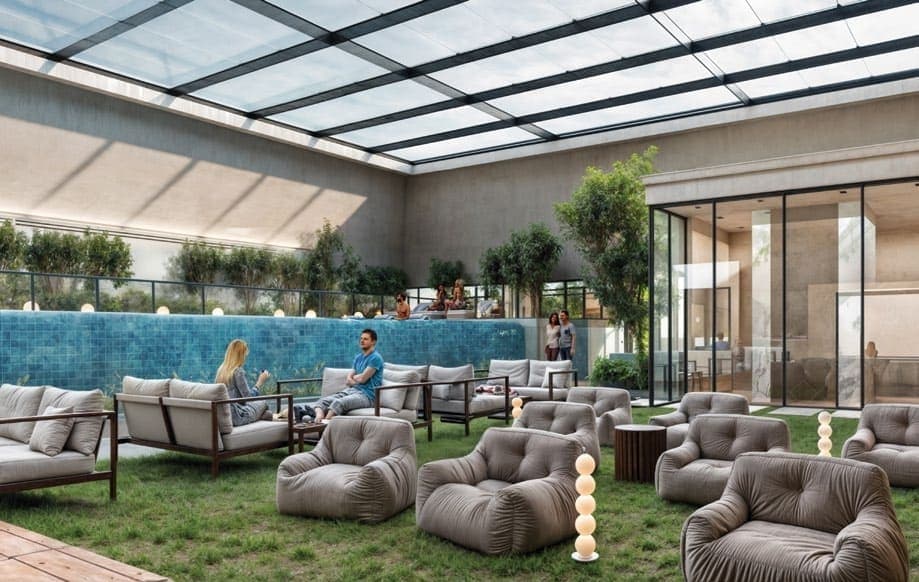 Bab Al Qasr Garden Residence 66 amenity Rooftop Outdoor Lounge - Masdar City, Dubai - by Burtville Developments