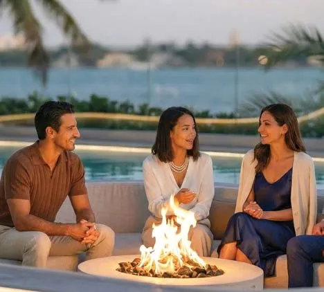 Bab Al Qasr Sea View Residence 51 amenity Fire Pit Lounge - Abu Dhabi, Dubai - by Burtville Developments