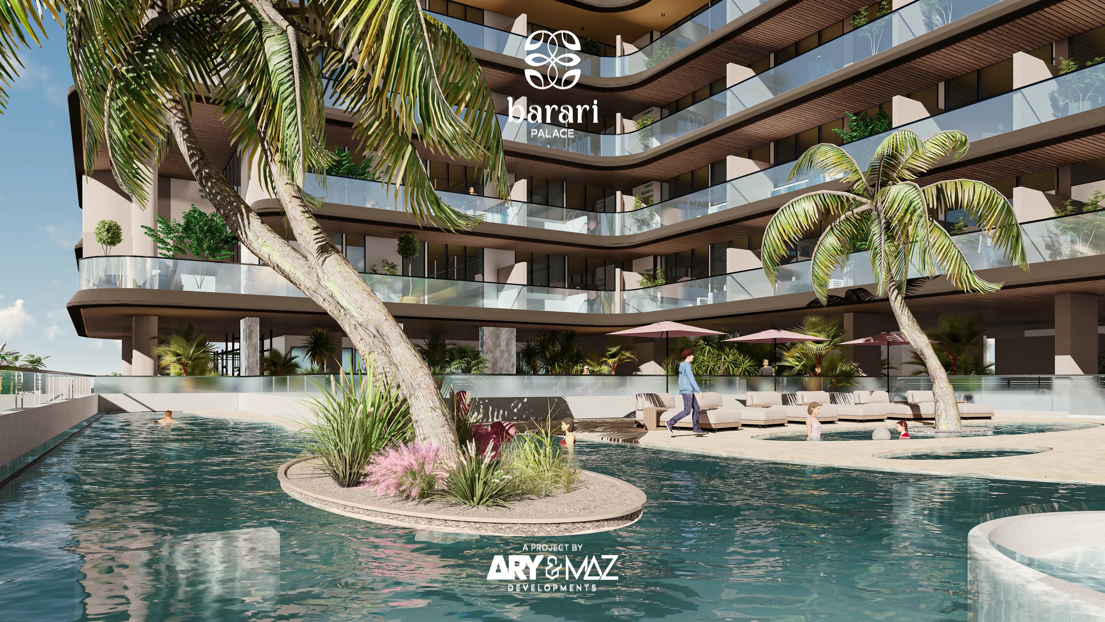 Barari Palace amenity Swimming Pool - Wadi Al Safa 3, Dubai - by ARY & MAZ Developments