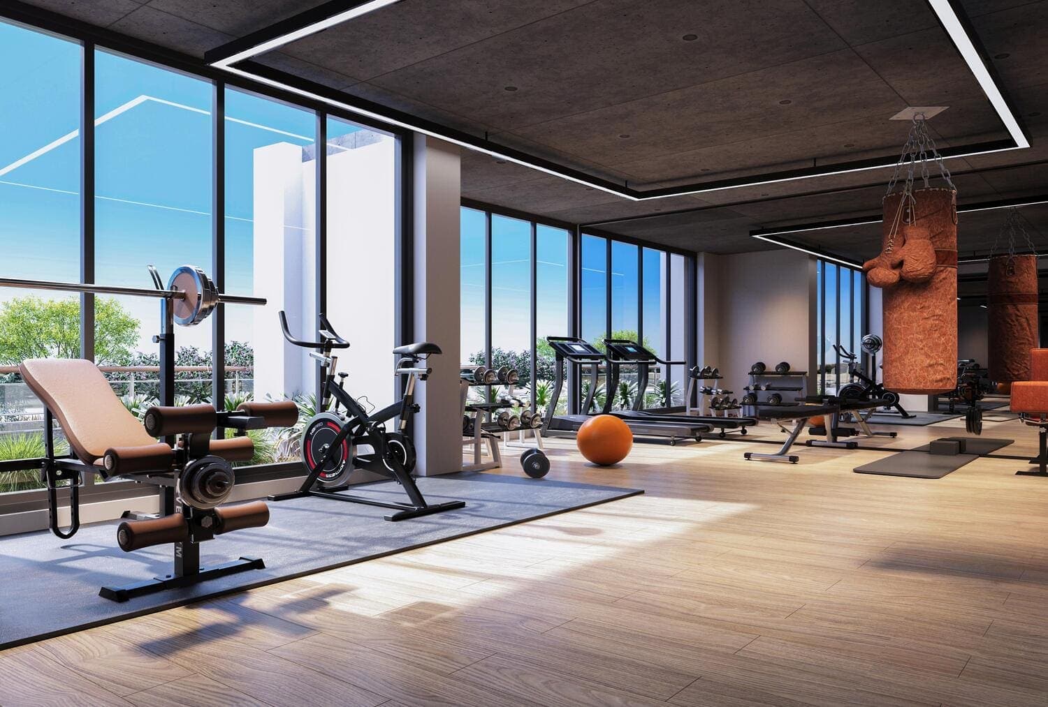 Barari Views amenity Gym in Majan, Dubai, by Premier Choice International