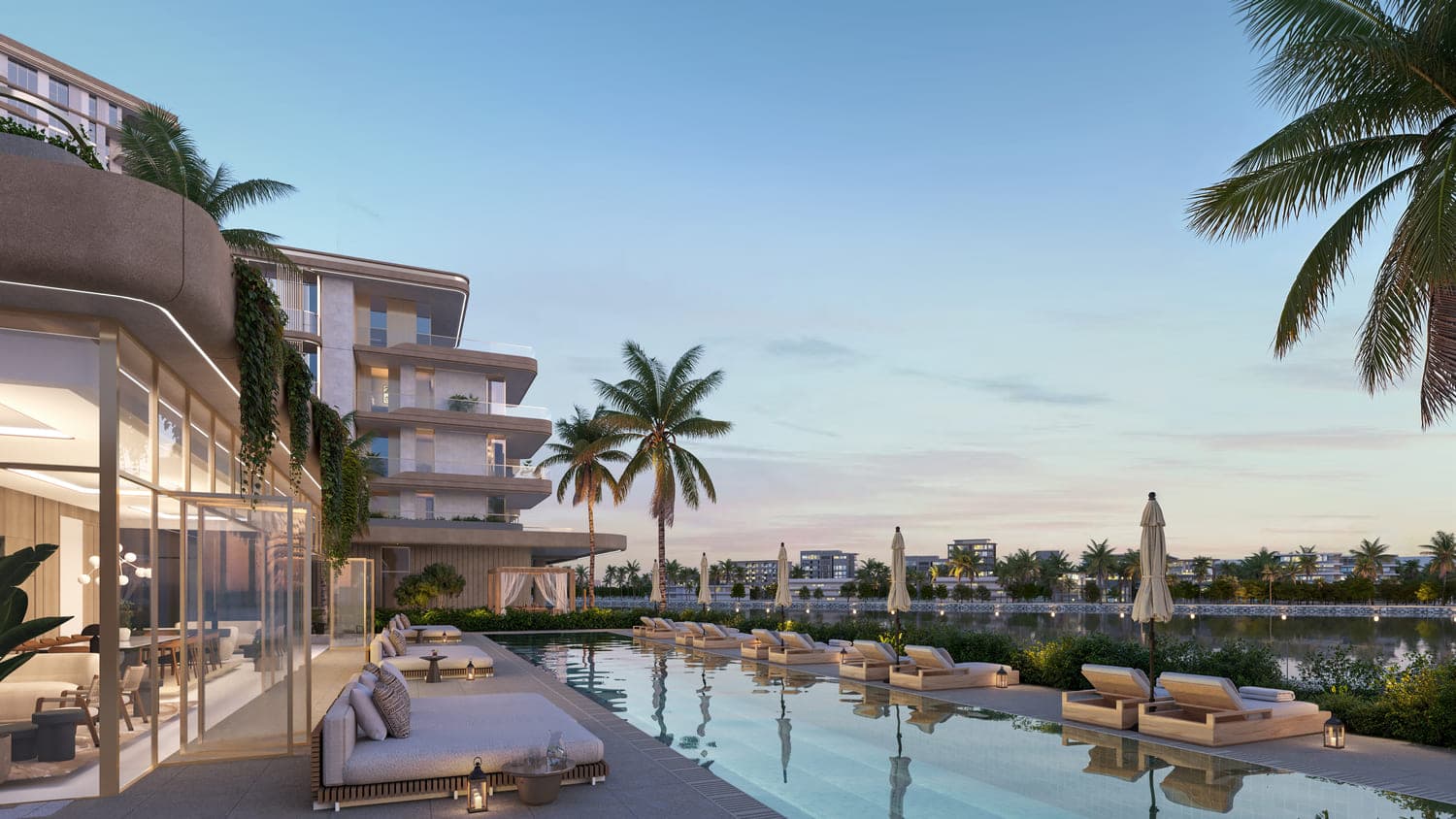 Bay Grove Residences Phase 4 amenity Infinity Lap Pool & Family Pool - Dubai Islands, Dubai - by Nakheel