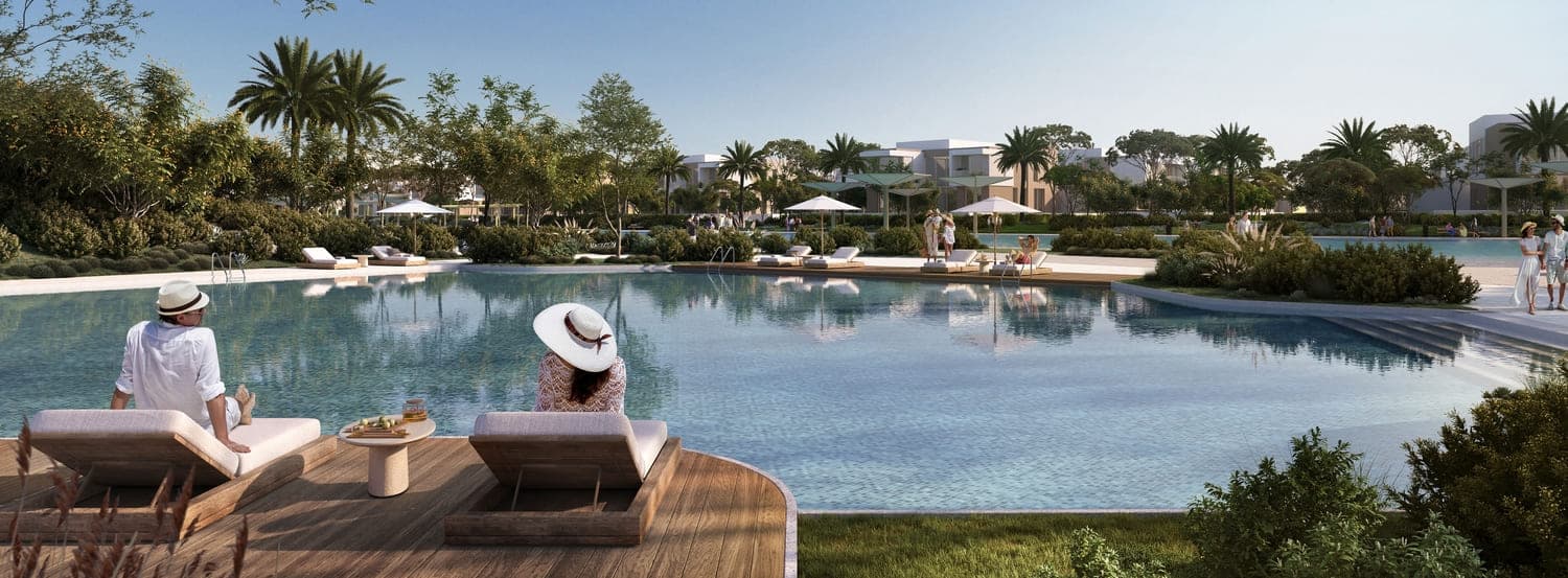 Bayn by Ora amenity Community Pools - Hessian Second, Dubai - by Ora Developers