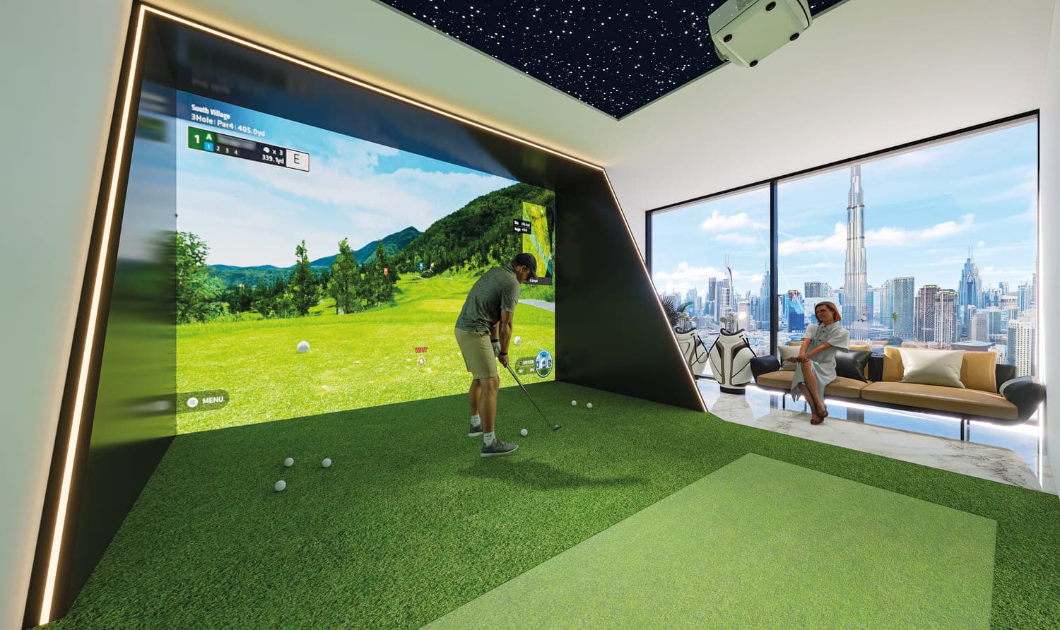 Bayz 101 amenity Golf Simulator - Business Bay, Dubai - by Danube
