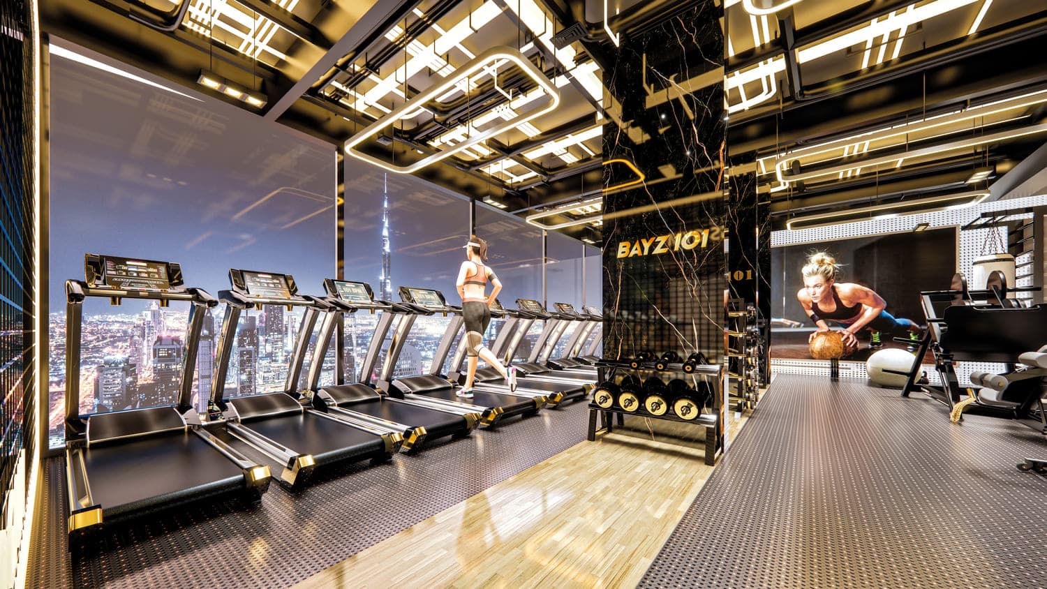 Bayz 101 amenity Indoor Gym in Business Bay, Dubai, by Danube