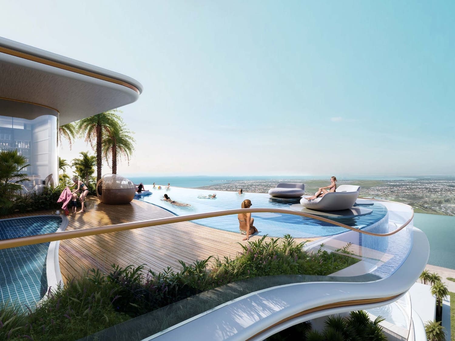 Beach Walk 3 amenity Infinity Pool - Dubai Islands, Dubai - by Imtiaz Development