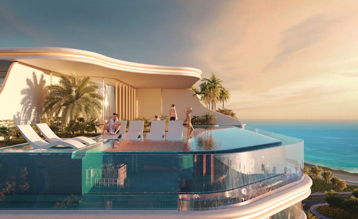 Beach Walk Grand 2 amenity Infinity Pools - Dubai Islands, Dubai - by Imtiaz Development
