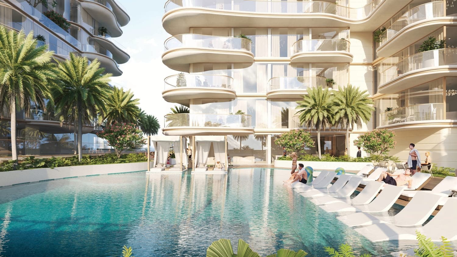 Beach Walk Grand 2 amenity Sunbathing Lounge & Cabanas - Dubai Islands, Dubai - by Imtiaz Development