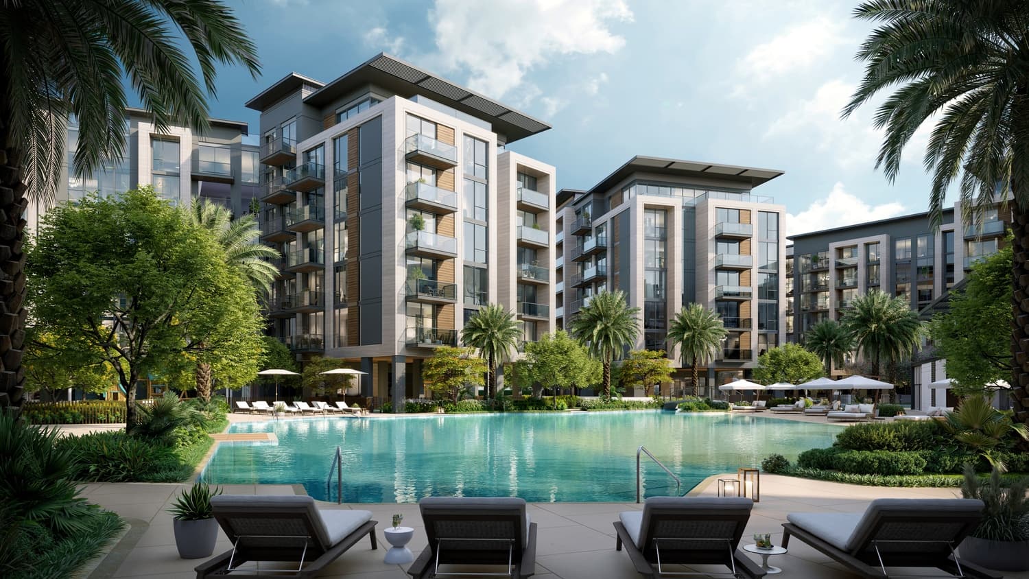 Belgravia Gardens amenity Pool - Wadi Al Safa 2, Dubai - by Ellington
