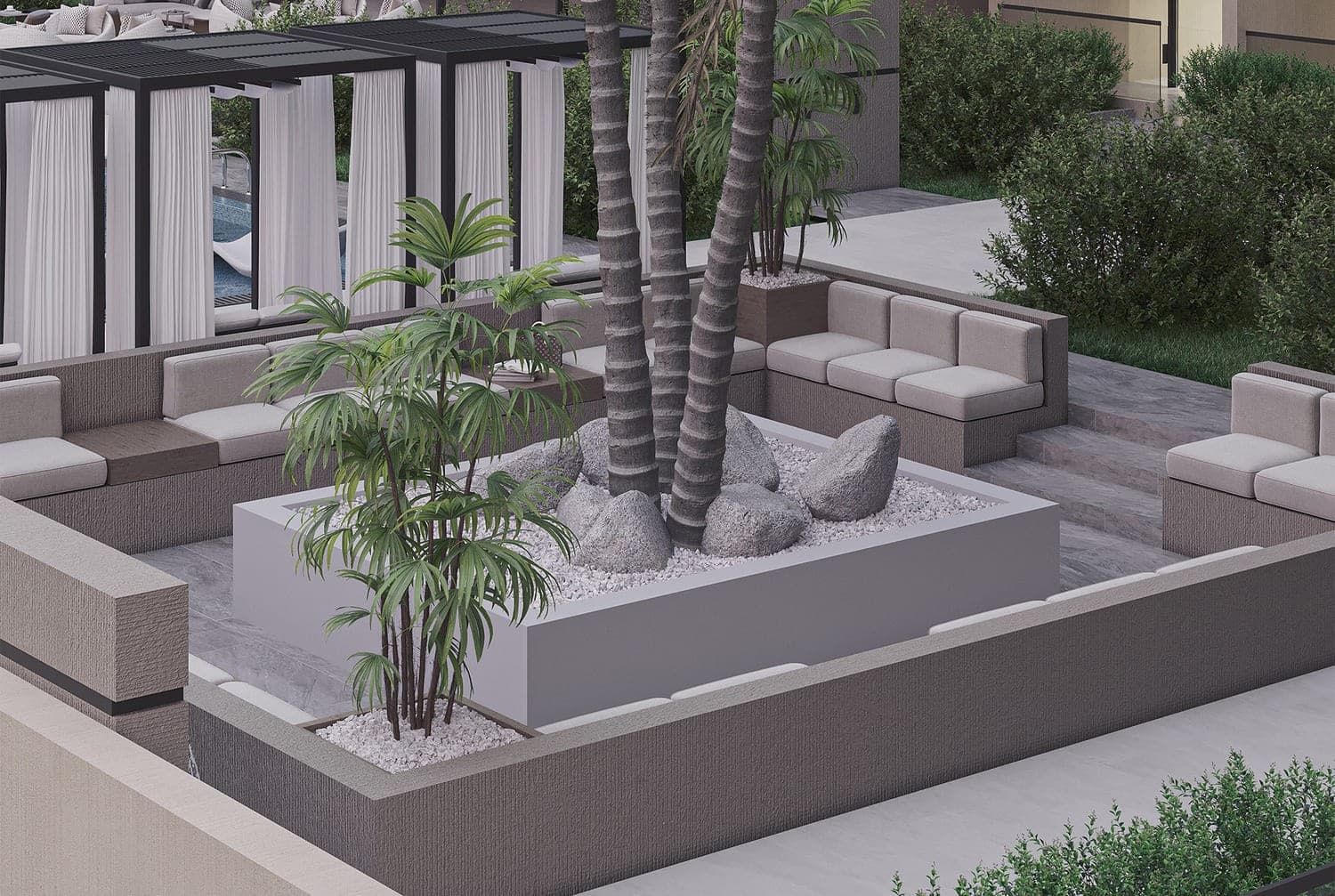 Belle Rêve amenity Sunken Garden - JVC (Jumeirah Village Circle), Dubai - by Zimaya Properties