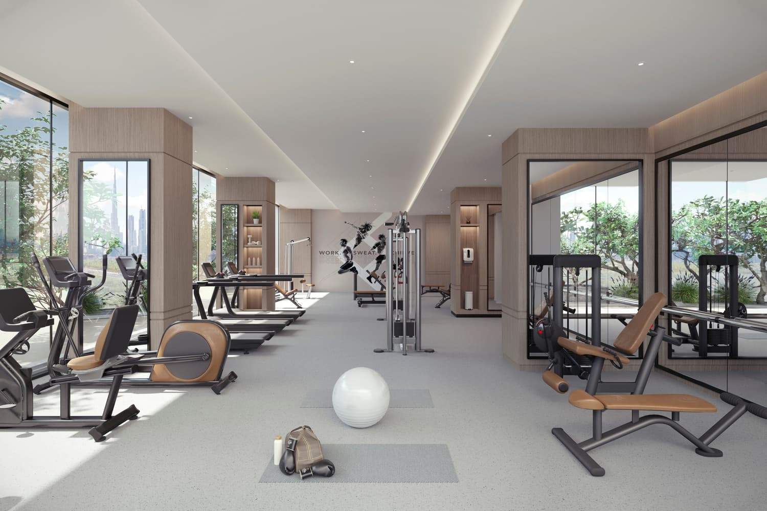 Berkeley Place amenity Indoor Fitness Studio - Sobha Hartland, Dubai - by Ellington