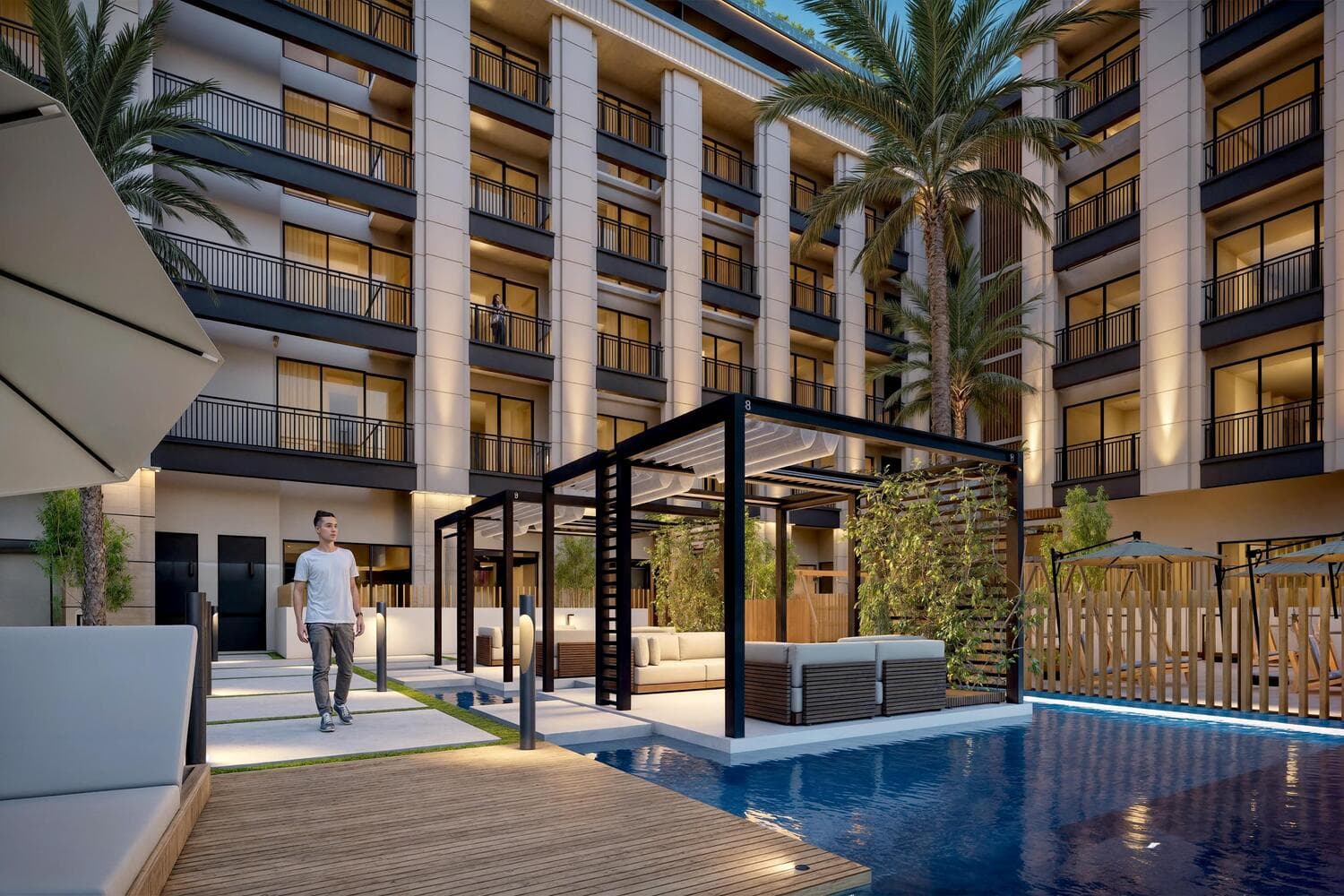 Berkeley Square amenity Floating Cabanas in JVC (Jumeirah Village Circle), Dubai, by Prestige One Developments
