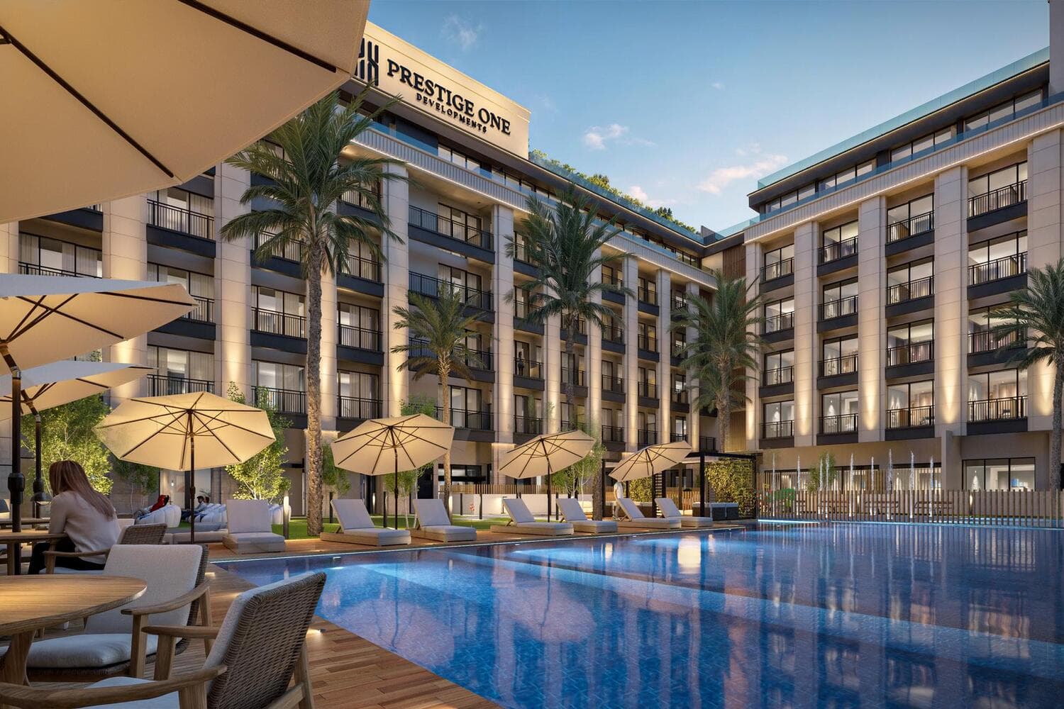 Berkeley Square amenity Poolside Seating in JVC (Jumeirah Village Circle), Dubai, by Prestige One Developments