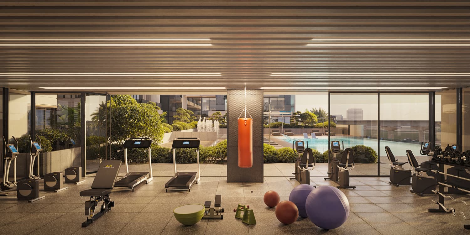 Beverly Gardens amenity Fully Fitted Gym - Discovery Gardens, Dubai - by HMB Homes Real Estate Development