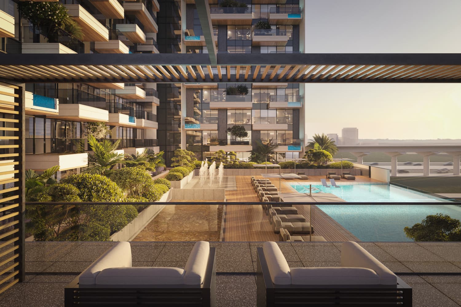 Beverly Gardens amenity Infinity Pool - Discovery Gardens, Dubai - by HMB Homes Real Estate Development