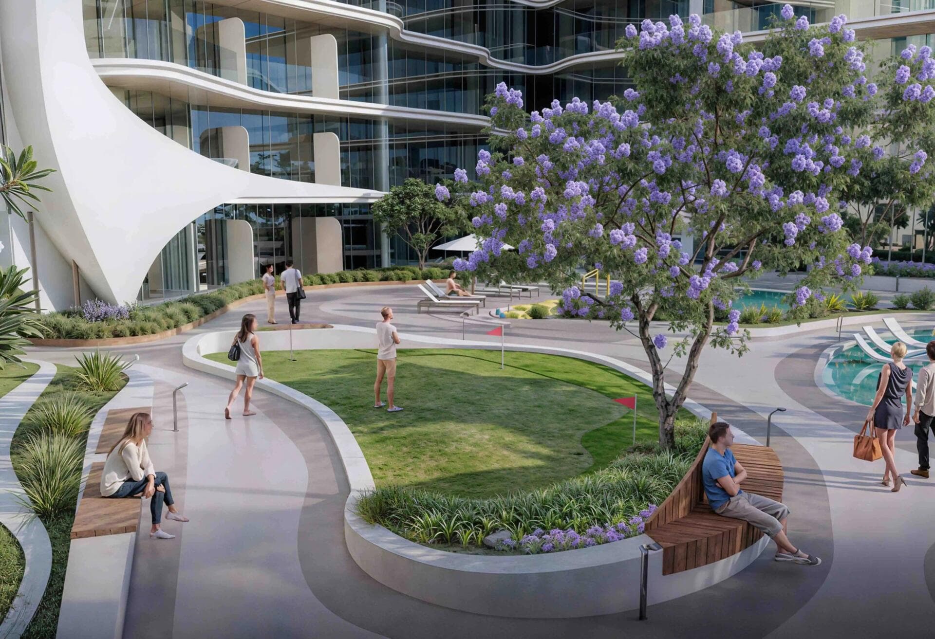 Beverly Grande amenity Garden Zone - Dubai Motor City, Dubai - by HMB Homes Real Estate Development