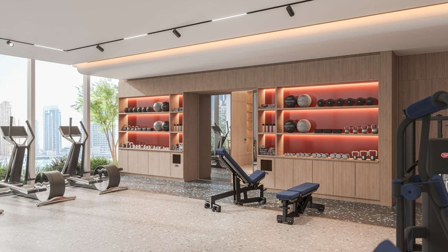Beverly Grande amenity Gym - Dubai Motor City, Dubai - by HMB Homes Real Estate Development