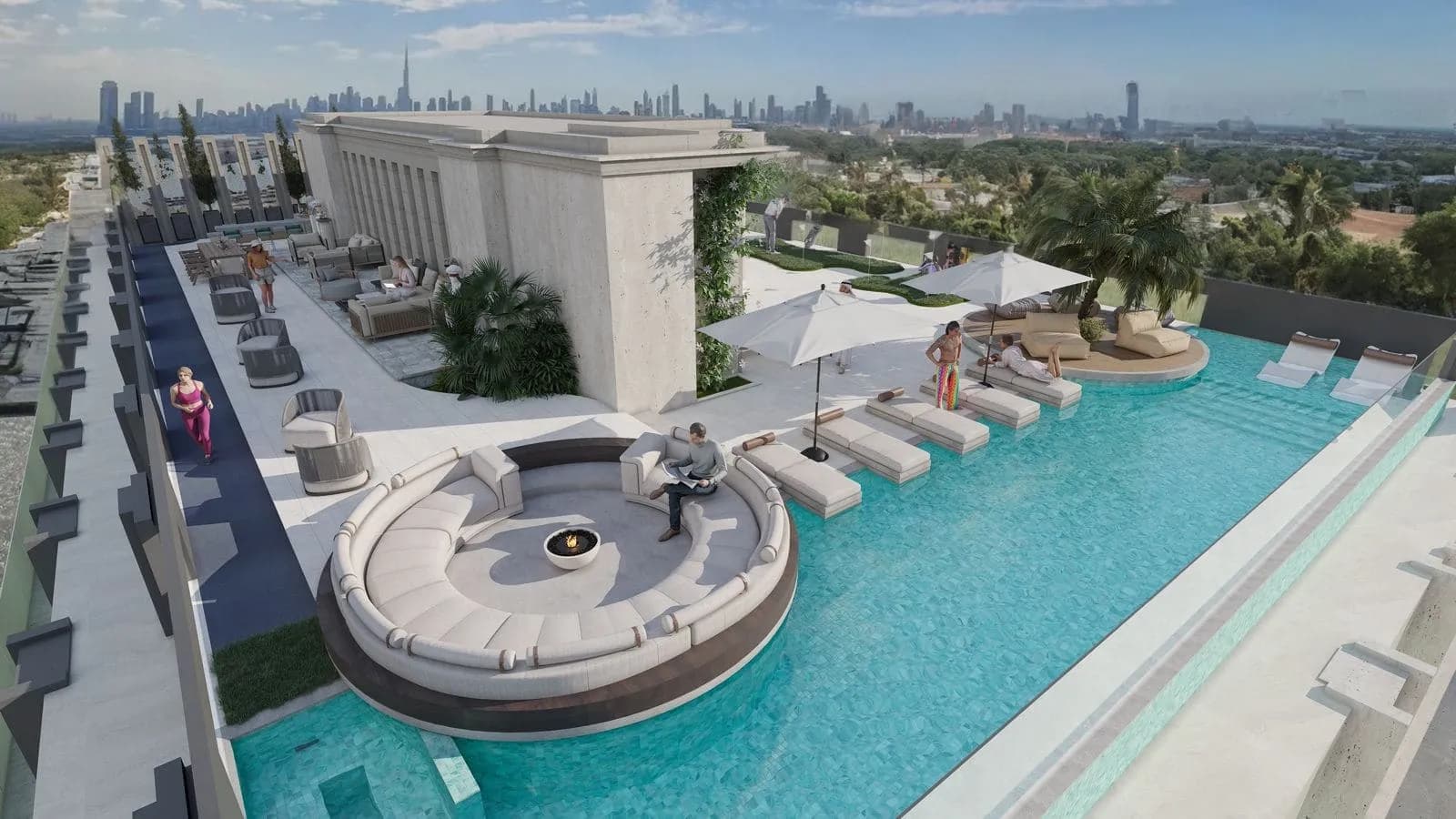 Beverly Park amenity Azure Pool Zone - Dubailand Residence Complex, Dubai - by HMB Homes Real Estate Development
