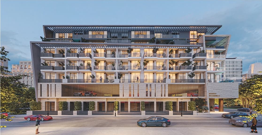 Beverly Residence 2 exterior view - JVC (Jumeirah Village Circle), Dubai - by HMB Homes Real Estate Development