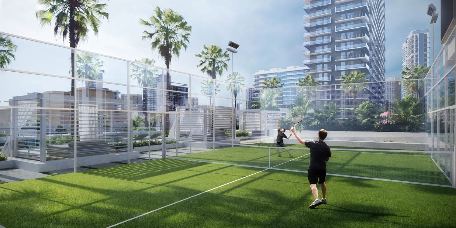 Binghatti Apex amenity Paddle Court in JVC (Jumeirah Village Circle), Dubai