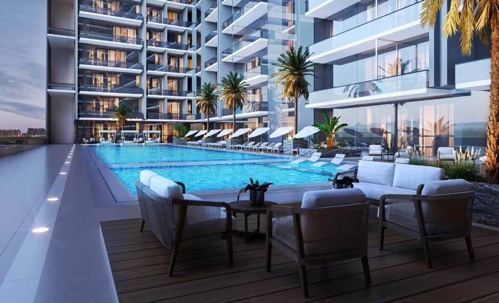 Binghatti Azure amenity Swimming Pool in JVC (Jumeirah Village Circle), Dubai