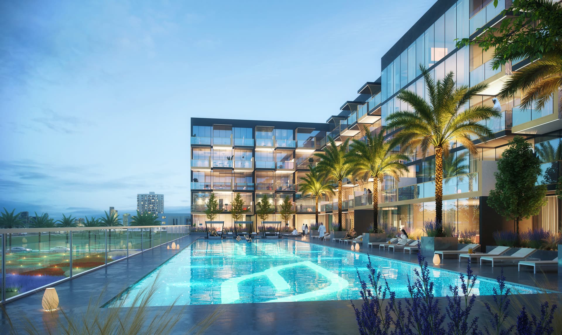 Binghatti Crescent amenity Swimming Pool in JVC (Jumeirah Village Circle), Dubai